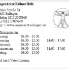 Unternehmen 1 Bild AUGENÄRZTE KÖLNER HÖFE Ärzte am Solingen NW