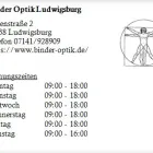 Unternehmen 1 Bild BINDER OPTIK LUDWIGSBURG Optiker am Ludwigsburg BW