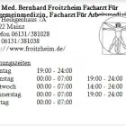 Unternehmen 1 Bild DR. MED. BERNHARD FROITZHEIM FACHARZT FÜR ALLGEMEINMEDIZIN, FACHARZT FÜR ARBEITSMEDIZIN Ärzte am Mainz RP