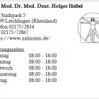 Unternehmen 1 Bild DR. MED. DR. MED. DENT. HOLGER HEIBEL Ärzte am Leichlingen (Rheinland) NW