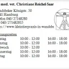 Unternehmen 1 Bild DR. MED. VET. CHRISTIANE REICHEL-SAAR Ärzte am Hamburg SH