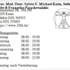 Unternehmen 1 Bild DRES. MED. DENT. SYLVIE U. MICHAEL KAIM, STEFANIE BOBE & EVANGELOS PARASKEVADAKIS Ärzte am Essen NW