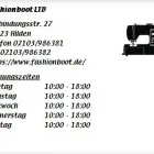 Unternehmen 1 Bild FASHIONBOOT LTD Textil, Bekleidung Einzelhandel am Hilden NW