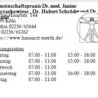 Unternehmen 1 Bild GEMEINSCHAFTSPRAXIS DR. MED. JANINE WIECZARKOWIESC , DR. HUBERT SCHRÖDER UND DR. HANS RULAND Ärzte am Köln NW