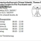 Unternehmen 1 Bild GEMEINSCHAFTSPRAXIS OTTMAR SCHMIDT, THOMAS R.M. KOEHN FACHÄRZTE FÜR PSYCHIATRIE UND PSYCHOTHERAPIE Ärzte am Köln NW