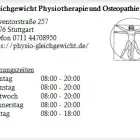 Unternehmen 1 Bild GLEICHGEWICHT PHYSIOTHERAPIE UND OSTEOPATHIE Ärzte am Stuttgart BW