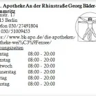 Unternehmen 1 Bild INH. APOTHEKE AN DER RHINSTRAßE GEORG BÄDER-KEMMRITZ Gesundheitsdienste am Berlin BE