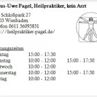 Unternehmen 1 Bild KLAUS-UWE PAGEL, HEILPRAKTIKER, KEIN ARZT Ärzte am Wiesbaden HE