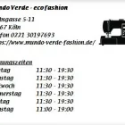 Unternehmen 1 Bild MUNDO VERDE - ECO FASHION Textil, Bekleidung Einzelhandel am Köln NW