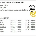 Unternehmen 1 Bild POST KÖLN - DEUTSCHE POST AG Postämter, Poststellen am Köln NW