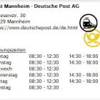 Unternehmen 1 Bild POST MANNHEIM - DEUTSCHE POST AG Postämter, Poststellen am Mannheim BW