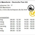 Unternehmen 1 Bild POST MANNHEIM - DEUTSCHE POST AG Postämter, Poststellen am Mannheim BW