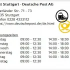 Unternehmen 1 Bild POST STUTTGART - DEUTSCHE POST AG Postämter, Poststellen am Stuttgart BW