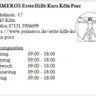 Unternehmen 1 Bild PRIMEROS ERSTE HILFE KURS KÖLN PORZ Seminare, Seminarveranstalter am Köln NW