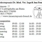 Unternehmen 1 Bild TIERÄRZTEPRAXIS DR. MED. VET. INGE & JENS FREUND Ärzte am Ludwigshafen Am Rhein RP