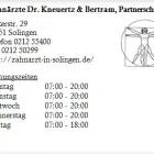 Unternehmen 1 Bild ZAHNÄRZTE DR. KNEUERTZ & BERTRAM, PARTNERSCHAFT Ärzte am Solingen NW