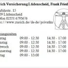Unternehmen 1 Bild ZÜRICH VERSICHERUNG LÜDENSCHEID, FRANK FRIEDERICI Versicherung am Lüdenscheid NW